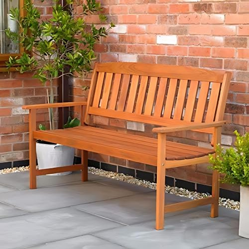 Garden Mile 3 Seater Wooden Bench Garden Furniture Weather Resistant Seat