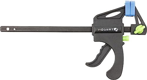 HÖGERT TECHNIK Serre-joint à serrage rapide à une main 400 mm x 63 mm, force de serrage 50 kg, serre-joints en acier pour tendre, étirer les pinces en bois pour une fixation stable des meubles en bois