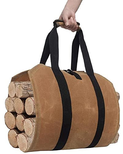 OLOTU Travel Suitcase Waterproof Adjustable Carrying Bag Pouch Canvas Large Capacity Portable Camping Fireplace Home Storage Wood Carrier Durable