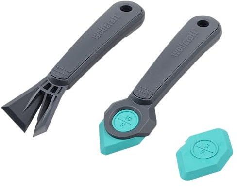 wolfcraft Juego Renovación de juntas, 4 piezas I 4334000 I Para rascar las juntas deterioradas y alisar las juntas nuevas de silicona y acrílico