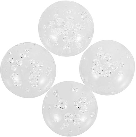 CIYODO Kristallglaskugel 4 Stück Brunnen-Blasenkugeln Klare Ornamente Tischzubehör Glasornamente Meditation Glaskugel Dekorative Glaskugeln Glas-Wahrsagungskugelbrunnen -Dekorationen