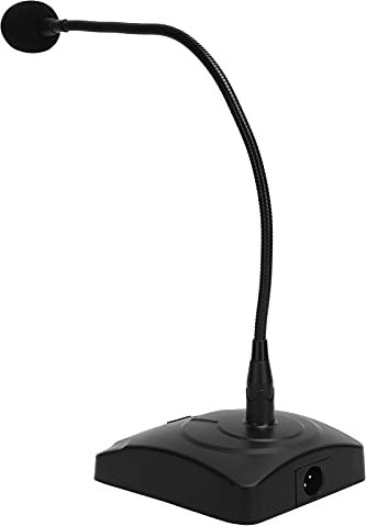 Schwanenhals-Konferenzmikrofon, 360° Omnidirektionaler Funkkopf-Desktop-Mikrofon, Verstellbarer Metallschlauch, Kapazitives Mikrofon für Meetings, Video-Live