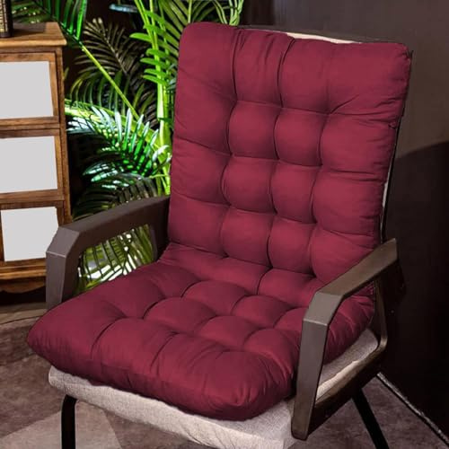 Rr tianshi Cojín de madera gruesa para silla con la espalda relajante, cojín antideslizante para silla de respaldo alto, cojín suave para tumbona para el hogar, oficina, interior (80 x 50 cm, rojo)