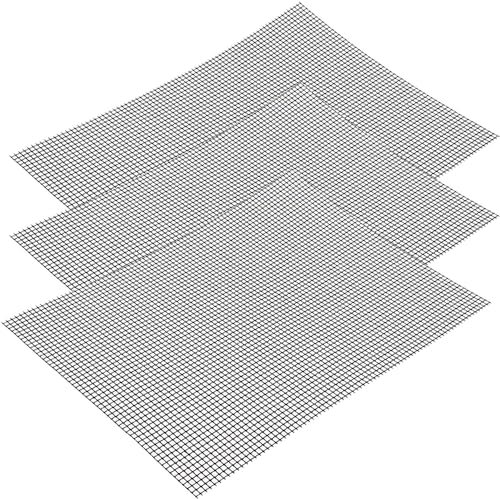 Antihaft Gitter Grillmatte, 42 x 36 cm Teflon Netz Grillmatte, Grillmatten set, Wiederverwendbar, BBQ Grillmatte, Zum Grillen Fleisch Gemüse Kochen Backen Meeresfrüchte (3 Stück)