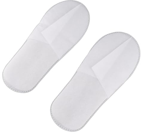HEEPDD 50 Paia Pantofole Usa E Getta, Pantofole da Interno per Hotel Pantofole per Ospiti di Nozze Confezione di Pantofole per Donne Uomini Home Spa Hotel (Lavagna bianca in tessuto non