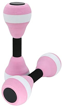 2PCS Water Dumbbells, Water EVA Lightweight Floating Barbell, Water Aerobic Exercise Barbell for Men Women Swimming Pool Water Sports Fitness Tool(pin k)
