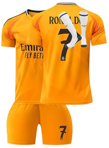 Football Jersey For boys girls 2024 Men Jersey Youth Trainshirts Jersey Football Suit Soccer Jersey Shorts Set Fans Gift (M, 3-4 Y)