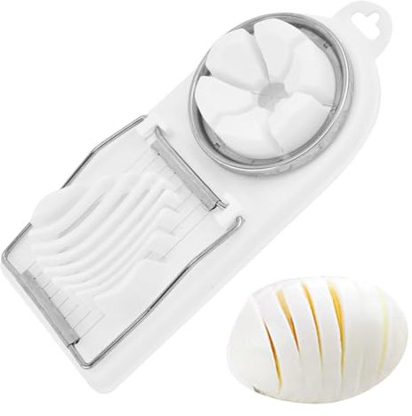 Bbbabeslk Egg Slicer - 2-in-1 Boiled Egg Cutter | Multipurpose Egg Cutter for Boiled Eggs, Fruit Chopper