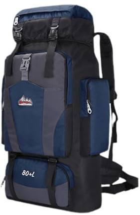 Sharplace Sac à Dos de randonnée 80 L pour Hommes et Femmes, bandoulière réglable, Sac à Dos de Voyage pour randonnée en Plein air, Trekking, Bleu Foncé