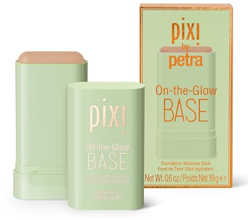 Pixi Beauty On-the-Glow Base | Base de Maquillaje Hidratante con Color | En el Color Honey: Tono Medio, Bronceado | 0.6 oz/19g
