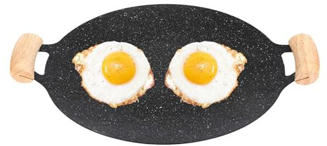 Teppanyaki - Sartén Antiadherente Coreana con Asas | Sartén Parrilla para, Placa Multifuncional para Carne, Tortitas, Costillas