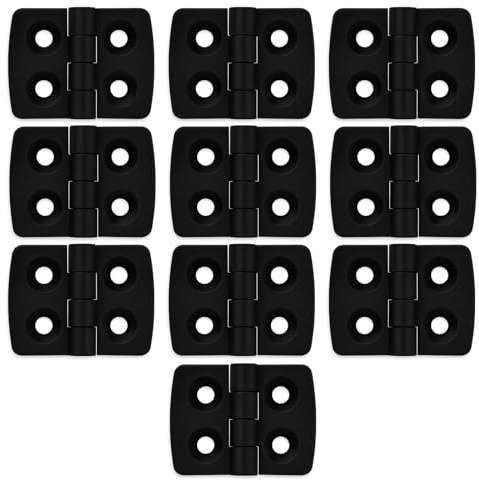 10x Bisagras de plástico mini 30x40mm negras, bisagras combinadas de poliamida, ideales para jardín, puertas, barcos, carpintería, cajas, proyectos DIY, resistentes al agua y al desgaste