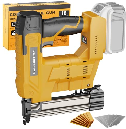 CAMXTOOL Cordless Nail Gun Compatible with Dewalt 20V Battery, 18 Gauge 2-in-1 Electric Brad Nailer/Staple Gun, Battery Powered Nail Guns with 800 Nails & 800 Staples for Wood Carpentry, Tool Only