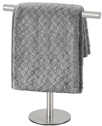 Soporte De Toalla De Mano De Encimera - Cocina Y Baño Independiente, Diseño De Forma T Con Base Estable, Barra De Metal Resistente A La Oxidación, Aspecto Compacto Y Elegante | Toallero M