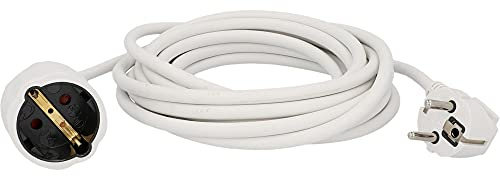 UNITEC Schuko-förlängning H05VV-F 3G 1, 5 mm², 5 m, vit
