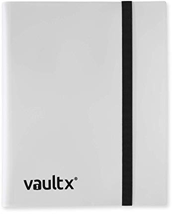 Vault X 9 Pocket Trading Card Strap Binder, 360 cards, Standard, 20 Side-Loading Pages, Folder for Collectible Card Games, Sports, TCG (White)