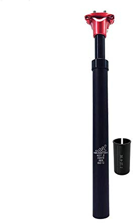 (30.8x350mm) - Zoom- Black Red Suspension Seat Post 27.2/28.6/30.0/30.4/30.9/31.6/33.9 x 350mm Seatpost