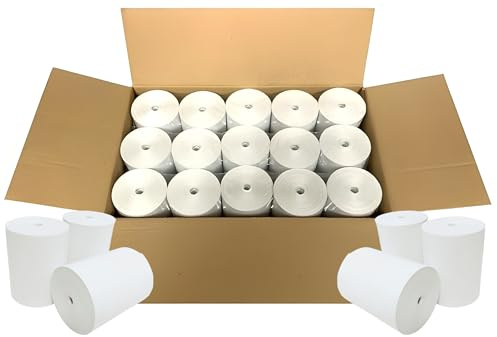 BAM POS 3 1/8 x 190' Thermal Receipt Paper Rolls For Most POS Systems and Receipt Printers, Compatible With Clover Station, Square Station, Toast Station, TM-T88, TSP Series (30 Rolls)