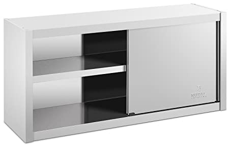 Royal Catering RCSSWC-120X45-S Edelstahl Hängeschrank 120 x 45 cm Wandhängeschrank Hängeoberschrank