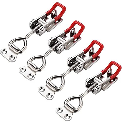 Loquets à Bascule Réglables, Loquet à Bascule ​GH-4001, Loquet de Boîte, Sauterelle de Serrage Réglables Fermoir à Levier, 4 Pièces Fermetures de Serrage, Capacité de Charge Jusqu'à 180kg/400lbs