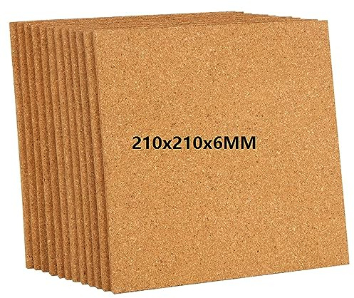 MIVIDE 10PCS Cork Tiles for Walls, 210x210x6MM Self Adhesive Cork Tile Boards for Pictures, Photos, Drawing Display