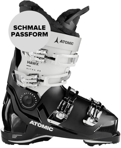 ATOMIC HAWX ULTRA 85 W GW Scarponi da sci – Taglia 22/22.5 – Scarpe da sci da donna in nero/bianco – Stivali con caviglia 3D e tallone per una vestibilità anatomica – Stivali da sci sottili con