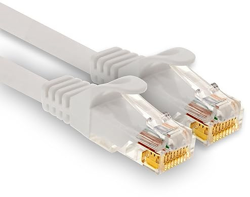 1aTTack.de - 1 X 5,0m Cat7 Netzwerkkabel, Cat.7 Ethernet, Lan & Cat 7 Patchkabel für maximale Internet Geschwindigkeit & verbindet alle Geräte mit RJ 45 Buchse Weiß