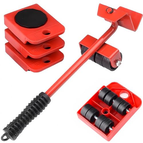 WARM&LOVE Heavy Furniture Roller Move Tools, Furniture Lifter with 4 Pack Moving Sliders, Furniture Moving Roller Set, Max Up for 150KG, 360 Degree Rotatable Pads, Easy and Safe Moving