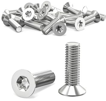 ORTAVA 20 viti a testa svasata Torx, M5 x 16 mm, M5, in acciaio inox 304, a testa svasata con testa a esagono incassato/Torx (ISR/TX) secondo la norma ISO 14581/DIN 965, per macchine, dispositivi e