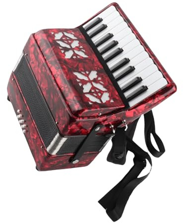 Yctze Acordeón de 22 teclas y 8 graves, teclado de instrumentos musicales para principiantes y adultos, perfecto para el aprendizaje de los niños