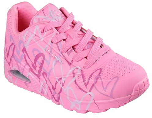 Skechers UNO Spread The Love Damen-Sneaker, Hot Pink Durabuck Mesh, 37 EU