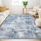 Guchuang Bedding Waschbar Teppich Wohnzimmer 200x300cm, Blau-Grau Meliert Verwischt Design Kurzflor, Rutschfest für Schlafzimmer Esszimmer