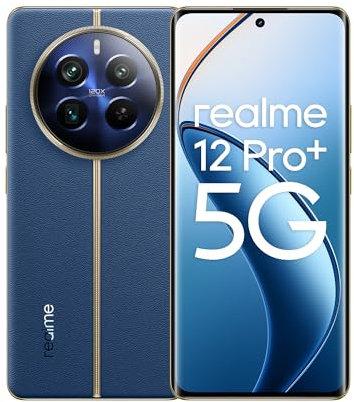 realme 12 Pro+ 5G Moblile Phone 8+256GB Smartphone, Snapdragon 7s Gen 2, 64MP Camera+50MP IMX890 OIS, 6.7 inch AMOLED 120Hz Curved Display, 5000mAh Battery SUPERWOOC 67W Charging, Dual SIM, Blue