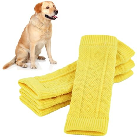 Ellbogenschützer für Hunde, gestrickte Sockenwickel, Beinsocken, 4 Stück – wärmere Kompressen, Wundschutz, Beinstütze, Ellenbogenstütze, Protektorenmanschette