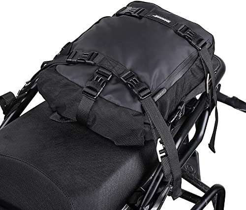 ENJOHOS Hecktasche Motorrad Gepäcktasche 10/20/30L Rucksack Vielseitige Motorradtasche Heck Wasserdicht Gepäckrolle Motorrad Tasche Sozius Satteltasche Tankrucksack Modulare, Schwarz-10L