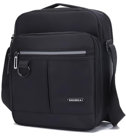 A-QMZL Bandoulières Homme Sac à Épaule Sacs de Messager Sacs d’Affaires Sac à Main Impermeable Petites Sacs à Bandoulière pour Festivales Casuals, Noir 1, Utilitaire