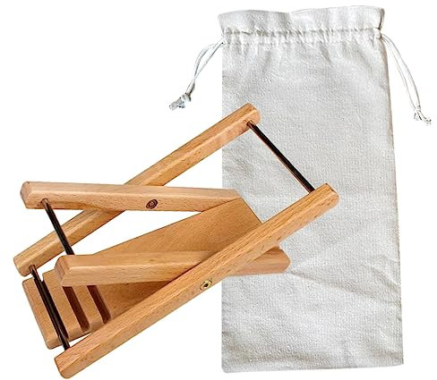 ERINGOGO Faltbarer Gitarrenhocker Aus Holz Verstellbarer Gitarrensitzhocker Tragbarer Gitarrenfußhocker Mit Aufbewahrungstasche