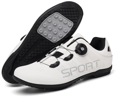 Treer Zapatillas Ciclismo Montañ Sin Cala, Zapatos Bicicleta Montaña Hombre Calzado Bicicleta, Zapatillas de Ciclismo Base Goma Antideslizante Ligeros, 36EU-47EU
