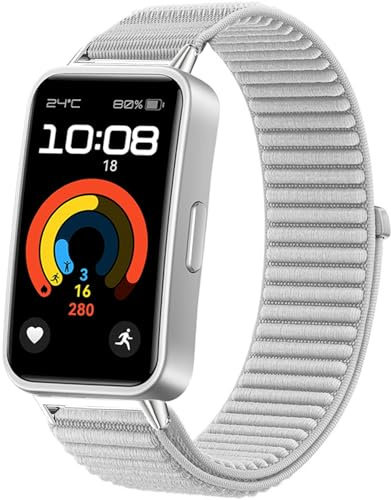 Issinlky nylonarmband kompatibelt med Band 8/9/10, elastiskt sportarmband för Band 8/9/10 kvinnor män