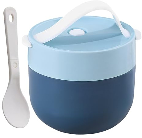 Récipient à soupe en flacon alimentaire en acier inoxydable isolé pour micro-ondes, soupe à double couche et récipient alimentaire avec cuillère et fourchette, pour repas, fruits,