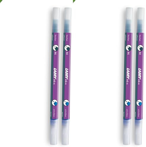 LAMY ink-x - Juego de 2 borradores de tinta de plástico con punta de borrado y punta de corrección mediana, exclusivamente para borrar tinta azul real (Paquete de 2)