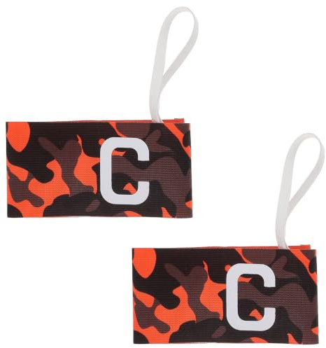 Hemobllo Brassard de Capitaine de Football Orange, Lot de 2, Nylon | Football et Sports D’équipe, Design Antidérapant, Confortable, Bandeau D’entraînement