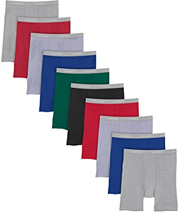 Hanes Mens Boxer Briefs With ComfortFlex Waistband 10-Pack, XL, Assorted