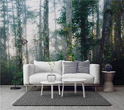 Fototapete 3D Benutzerdefinierte Tapete 3D Wandbilder Wind Nebel Wald Hintergrund Tapete Wohnzimmer Schlafzimmer Tapeten Wohnkultur 3D Tapete-350 * 245Cm