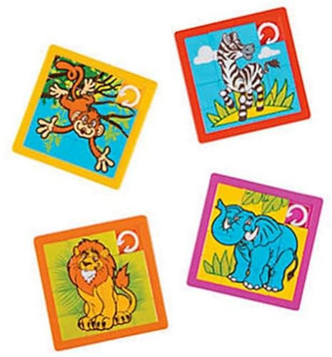 Pack of 4 - Zoo Animal Slide Puzzles - Jungle
