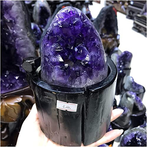 ZTHOME Minerales Piedras Natural Purple Crystal Cluster Natural Uruguay Amethyst Cave Decoration + Base Crystal Stones Decoración (Size : 1000-1100g)