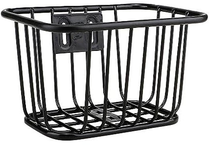 JTBDWOSK Fahrradkörbe Eisen Lenkerkorb Abnehmbare Fahrraddrahtkörbe für Fahrrad Fahrradlenker Vorne,Schwarz