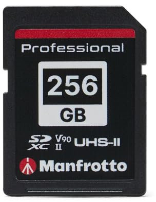 Manfrotto Scheda di Memoria SD Professional 256GB, UHS-II, V90, U3, Lettura 280 MB/s, Scrittura 250 MB/s, Scheda di Memoria per Fotocamere Reflex Digitali e Videocamere, Idrorepellente e Antipolvere