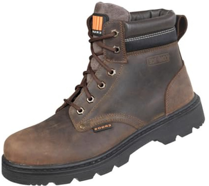 Ergos Liverpool 2 S3 SRC | Chaussures de Sécurité Montantes Professionnelles | Semelle en INOX Antiperforation | Résistante à l'eau et Antidérapante | Mixte | Marron | 43