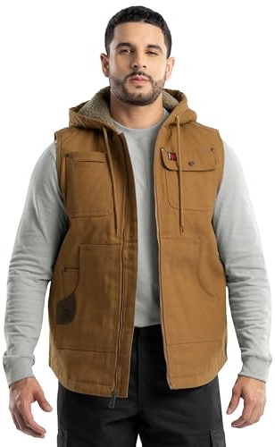 Wrangler Men's Quilted Lined Vest with Hood, Duck, XX-Large